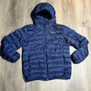 Eddie Bauer Boys 10 12 Blue Hooded Puffer Jacket CIRRUSLITE DOWN HOODED JACKET